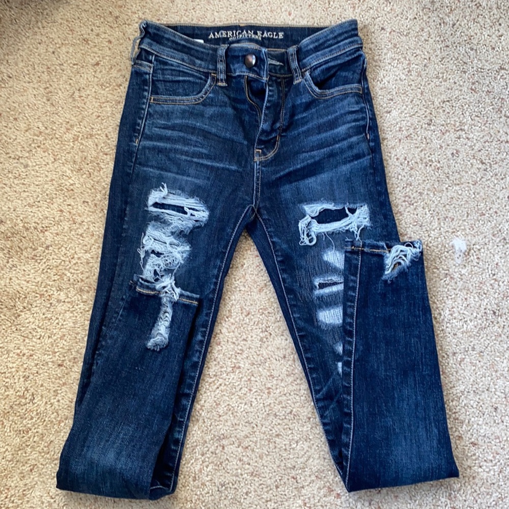 American Eagle Super Stretch Ripped Jeans